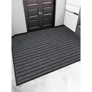 Tapis de porte rectangulaire rayé en fibres chimiques, antidérapant et absorbant, pour entrée, usage intérieur - Product Image 3