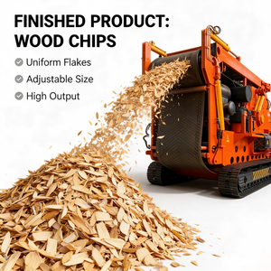 Trituratore Universale per Tronchi di Legno a Cingoli, Motore Diesel da 75 CV, Alimentazione a Piastre a Catena per Triturazione di <span class=keywords><strong>Foglie</strong></span> di Palma - Product Image 1