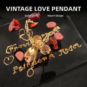 Collier pendentif tendance vintage européen et américain, unisexe, personnalisé, simple, amour, boucle OT, plaqué or, acier inoxydable, cœur - Product Image 3