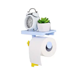 Muurmontage Toiletpapier Houder Plank Plastic Toiletrol Papier Lade Tissue Box Rack Telefoonhouder Badkamer Opbergdoos Organizer