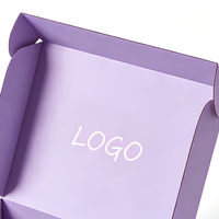 Boîte d'expédition pour vêtements, design personnalisé, vente chaude, emballage violet avec votre logo pour l'emballage de vêtements