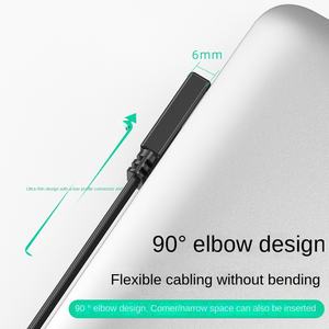 <span class=keywords><strong>C</strong></span>âble de données <span class=keywords><strong>USB</strong></span> 2.0 vers <span class=keywords><strong>Type</strong></span>-<span class=keywords><strong>C</strong></span>, <span class=keywords><strong>c</strong></span>âble plat avec connecteur coudé gauche/droite, en cuivre étamé, <span class=keywords><strong>c</strong></span>âble de charge en silicone pour voiture 2A - Product Image 4