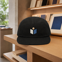 Casquette en toile de coton à 5 panneaux, marque privée, unisexe, avec patch personnalisé