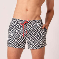 Shorts de bain pour hommes à séchage rapide, extensibles dans 4 directions, respirants, imperméables, protection UV, imprimés floraux/animaux/à pois, à carreaux, pour la maternité