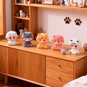 Nueva Serie de Fantasía: Linda Figura de Resina de Gatito Momoko en Postura Sentada, Decoración Creativa y Moderna para Escritorio - Product Image 2
