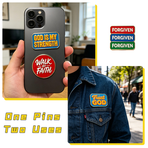 Adesivi Metallici Cristiani per Telefono, Distintivi in Smalto Morbido con Versetti Biblici, Ciondoli in Ferro per Cover del Telefono, Regali per la Chiesa - Product Image 4