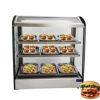 Mostrador de Venta caliente en 3 estantes pollo frito Calentamiento de comida caliente soporte de buffet escaparate de exhibición más cálido