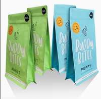 Sacs à fond plat personnalisés imprimés avec logo pour l'emballage de nourriture pour animaux de compagnie (chats, chiens), sacs refermables à fermeture éclair 3kg 5kg 15kg