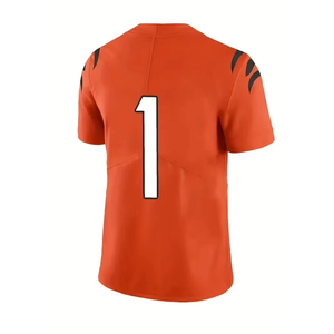 Camiseta de Fútbol Personalizada para Hombre, Color Naranja, Número 1, Cuello en V, Manga Corta, Corte Regular, para Todas las Temporadas, Ropa Deportiva de Equipo - Product Image 2