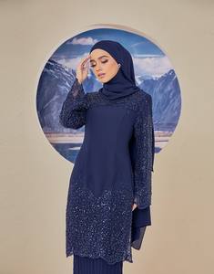 SIPO Eid Hotsale Malaisie Baju Kurung Robe Jilbab Femme Conceptions Islamiques Jubah Muslimah Femmes Pour Vêtements Musulmans Décontractés - Product Image 3