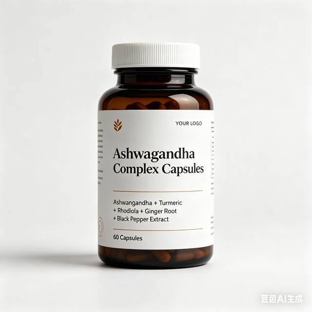 OEM Ashwagandha Complex Capsules Herbal Blend for Stress Support Energy Wellness with Turmeric Rhodiola Rosea Extract