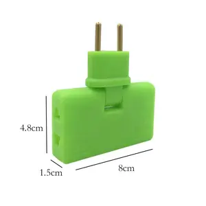 Adaptador eléctrico de enchufe de extensión de la UE, Adaptador 3 en 1 de rotación de 180 grados ajustable para convertidor de carga de teléfono móvil