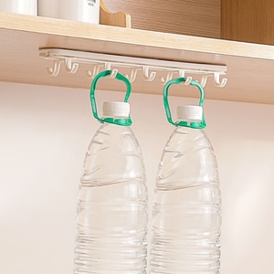 Creative Kitchen Free Punching Hanging Adhesive 360 Degree Rotating Upside Down <b>Storage</b> <b>Rack</b> with 6 Hooks - Product Image 1