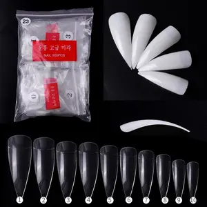 Mejor venta 500 unids/bolsa blanco claro Color tamaño 10 francés mitad pasta transparente uñas DIY para arte de uñas Consejos dedo