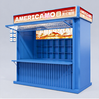 Kiosque de vente de boissons Namo Green personnalisé, design avec éclairage LED, armoires de présentation de thé au lait écologiques et étanches, installation