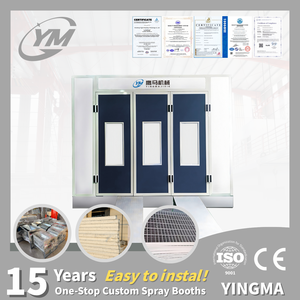 Cabine de peinture économique Yingma, 8 groupes de 3 éclairages LED au plafond, filtre supérieur VF600 en coton pour air propre de peinture - Product Image 1