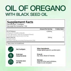 AURA 300 Cápsulas Blandas de Aceite de Orégano y Aceite de Semilla Negra, Extracto Vegetal Antioxidante con Aceite de Semilla Negra 6000 mg, Aceite de Orégano - Product Image 4