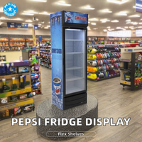 Réfrigérateur à boissons Pepsi à température unique, refroidissement direct, vitrine réfrigérée avec contrôle mécanique de la température