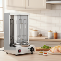 Machine à griller les kebabs électrique et à gaz en acier inoxydable 220v 360 °   Barbecue vertical rotatif pour équipement de barbecue turc du Moyen-Orient