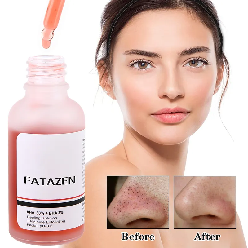 FATAZEN Salicylic Acid 2% Solution AHA 30% BHA2% Peel Solution顔の角質除去血清用の顔のニキビ治療血清エッセンス