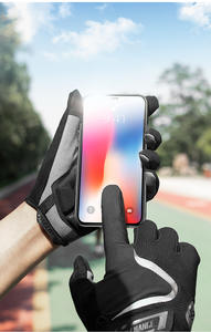 高品質5mmシリコン衝撃吸収パームパッド電動自転車グローブタッチスクリーン反射サイクリンググローブ - Product Image 4