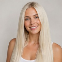 Set di Extension per Capelli Umani con Nastro Biadesivo di Qualità Professionale per Donne, Aspetto Naturale e Morbido