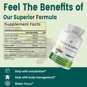 남성과 여성을위한 녹색 커피 빈과 Haccp OEM ODM 레몬과 커피 체중 관리 보충제 - Product Image 2