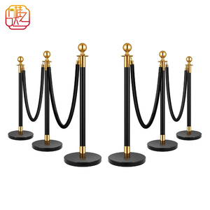 Trang trí đám cưới cung cấp hàng đợi dây rào cản thảm đỏ đen và vàng bài stanchions dây đỏ - Product Image 1