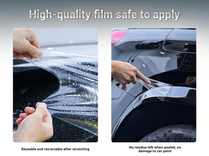 Rouleau de 1,52*15M Film de protection de peinture pour voiture noir brillant anti-rayures, film de protection de peinture TPU auto-cicatrisant, changement de couleur automobile PPF - Product Image 4