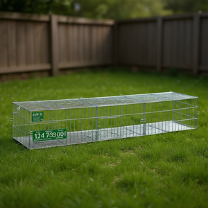 Cage à lapins en acier galvanisé argenté 400 x 78 x 78 cm pour animaux de compagnie, utilisation intérieure durable - Product Image 2