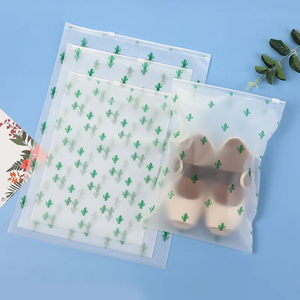 Durable Horizontal-sealed Frosted Transparent Zipper Pouches <b>Mailer</b> Bags for Shoes Clothing Packaging Silk Screen Printed - Product Image 1