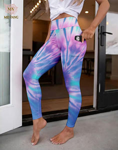 Leggings Deportivos Meiyang con Estampado Personalizado dfyne Impact, Cintura Alta, Pantalones de Yoga, Leggings con Estampado Tie-dye y Bolsillos, Ropa para <span class=keywords><strong>Mujer</strong></span> - Product Image 1