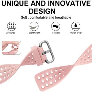 Pour <span class=keywords><strong>Fitbit</strong></span> Versa/Versa 2 bande de remplacement <span class=keywords><strong>luxe</strong></span> Silicone souple étanche accessoires de poignet bracelet de montre ajustement parfait pour Versa 2 - Product Image 3