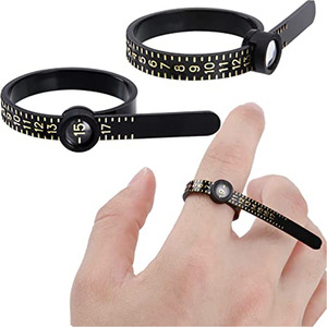 Wholesale <strong>Ring</strong> <strong>Measuring</strong> <strong>Tool</strong> With Built-in Magnifying Glass Reusable Finger <strong>Size</strong> Gauge Adjuster Jewelry <strong>Tool</strong> 1-17 <strong>Rings</strong> Sizer - Product Image 1