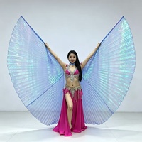 Costume de danse du ventre professionnel transparent avec ailes d'Isis pour Halloween, carnaval et spectacles