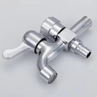 Robinet d'eau pour lave-linge à double tête, en acier inoxydable, 1 entrée, 2 sorties, double usage, eau froide uniquement, pour la maison