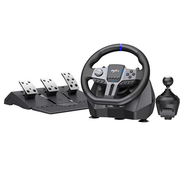 PXN V9 GEN2 Wired Vibration Racing Simulator Wheel with Shifter Pedals Gaming Steering Wheel for PC