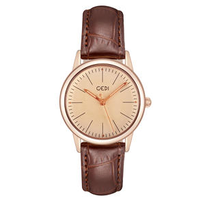 Nuevo reloj para mujer, sencillo y elegante, de cuero genuino, reloj de cuarzo de alta gama - Product Image 4