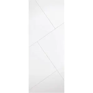 Unique Single Sliding door Barn door & Wall Track - Dover Flush Door with White Primer