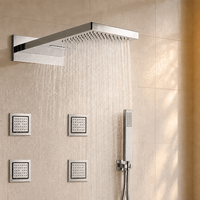 Mitigeur de douche de plafond en céramique à poignée unique, design contemporain et moderne, avec barre coulissante, pour salle de bain d'hôtel de luxe intelligente