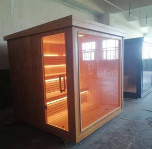 Sauna Tradicional de Vapor Seco de Madera de Cedro Rojo Sólido, Capacidad para 6-8 Personas, Calefacción Eléctrica, Panel de Control Computarizado, Online - Product Image 2