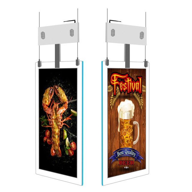 43 Inch Hanging Double Sided Transparent Lcd Screen Thin Advertising Digital Video Display Player