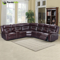 Canapé d'angle électrique inclinable en cuir véritable CY Wholesale, ensemble de meubles de salon en cuir pour hôtel et villa