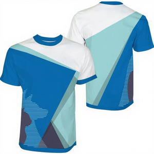 Camiseta Deportiva de Manga Corta para Hombre con Estampado Geométrico Marathon, Sublimación, Secado Rápido, Cuello Redondo, Corte Regular - Product Image 1