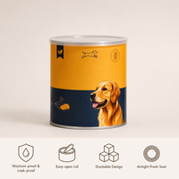 Emballage en tube de papier kraft recyclable personnalisé, conteneur cylindrique hermétique de qualité alimentaire avec couvercle facile à décoller pour les friandises pour animaux de compagnie