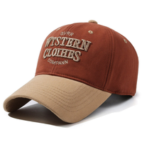 Gorra de Béisbol Deportiva Vintage de Dos Tonos con Letra Bordada en 3D, Gorra Tipo Dad de Algodón Común con Hebilla Metálica Ajustable para Deportes al Aire Libre y Protección Solar