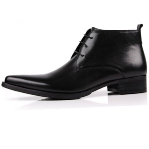 Elegantes Botas de Tobillo con Cordones para Hombre, de Cuero Genuino, con Diseño de Parches, Antideslizantes y Resistentes, para Otoño/Invierno - Product Image 3