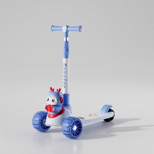 สกู๊ตเตอร์เด็ก 3 ล้อ พร้อมไฟฉาย PU 3 in <span class=keywords><strong>1</strong></span>  แบบเข็น  พร้อมเสียงเพลง - Product Image 5