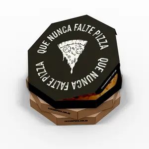 6 7 8 10 12 14 16 Inch Pizzadoos Custom Groothandel Gedrukte Kartonnen Verpakking Achthoek Pizza Dozen Met Logo