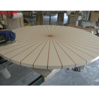 Nouvelle conception de table de salon ronde polie, table à manger moderne en Corian, surface solide
